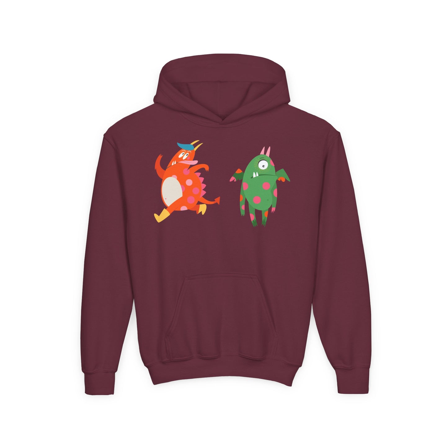 Youth Heavy Blend Hooded Sweatshirt - Monsters in action