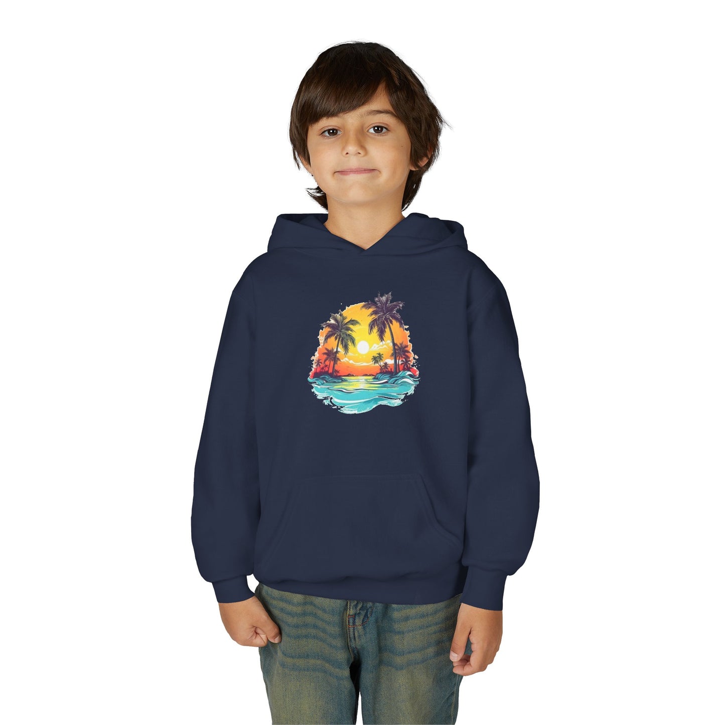 Youth Heavy Blend Hooded Sweatshirt - Summer tropical