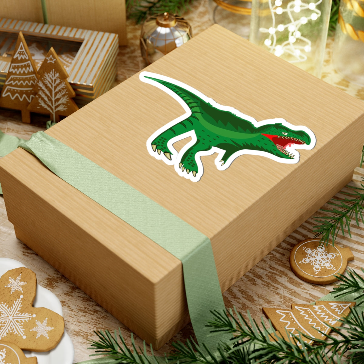 Kiss-Cut Vinyl Decals - Tyrannosaurus green
