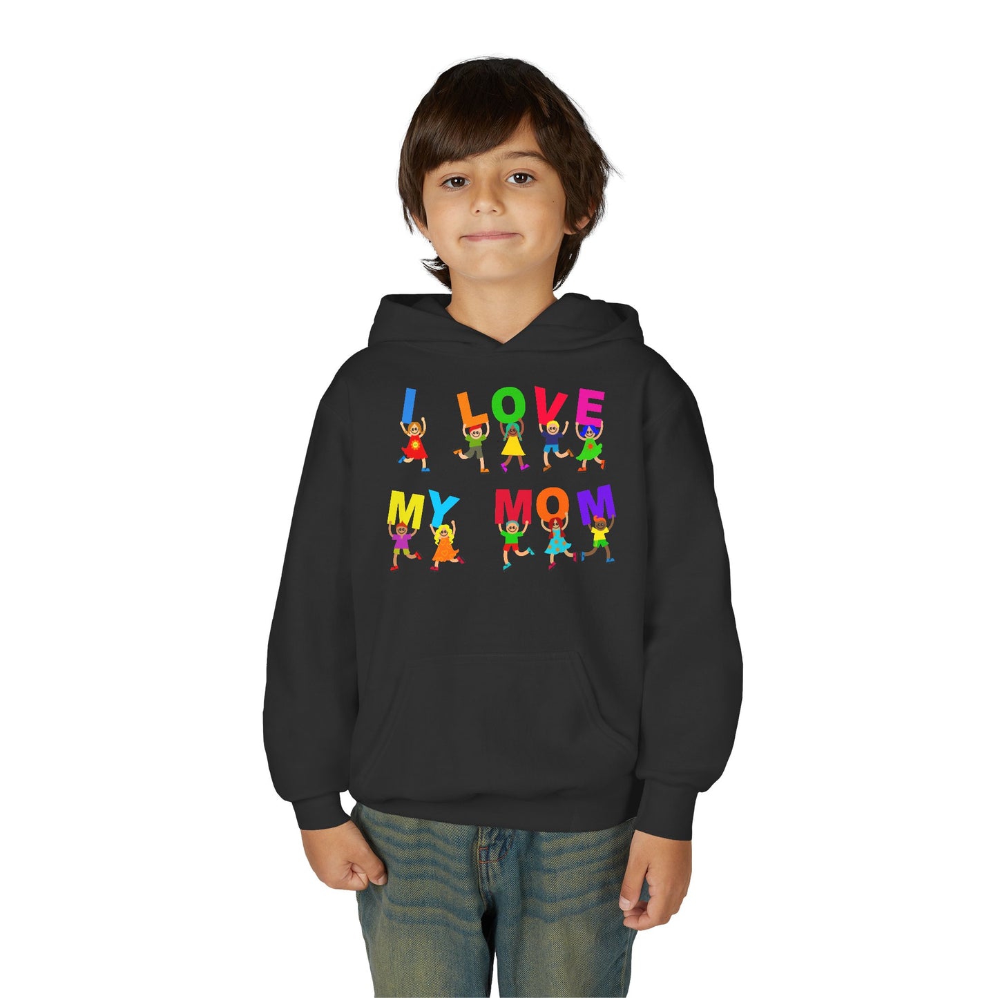 Youth Heavy Blend Hooded Sweatshirt - Kids - I love my mom