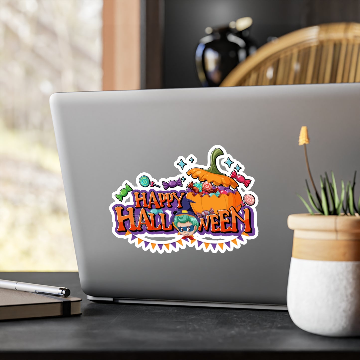 Halloween Kiss-Cut Vinyl Decals – Happy halloween banner