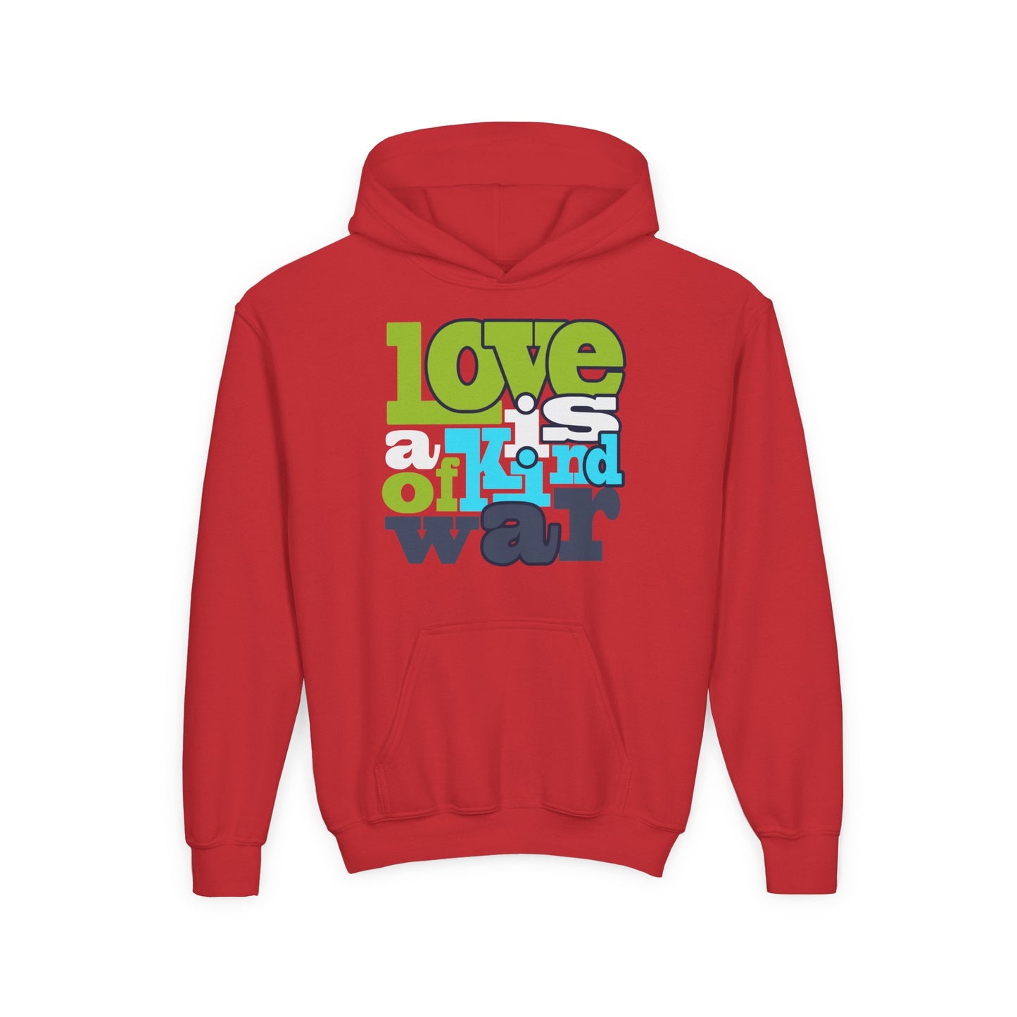 Youth Heavy Blend Hooded Sweatshirt - Love is Kind of War