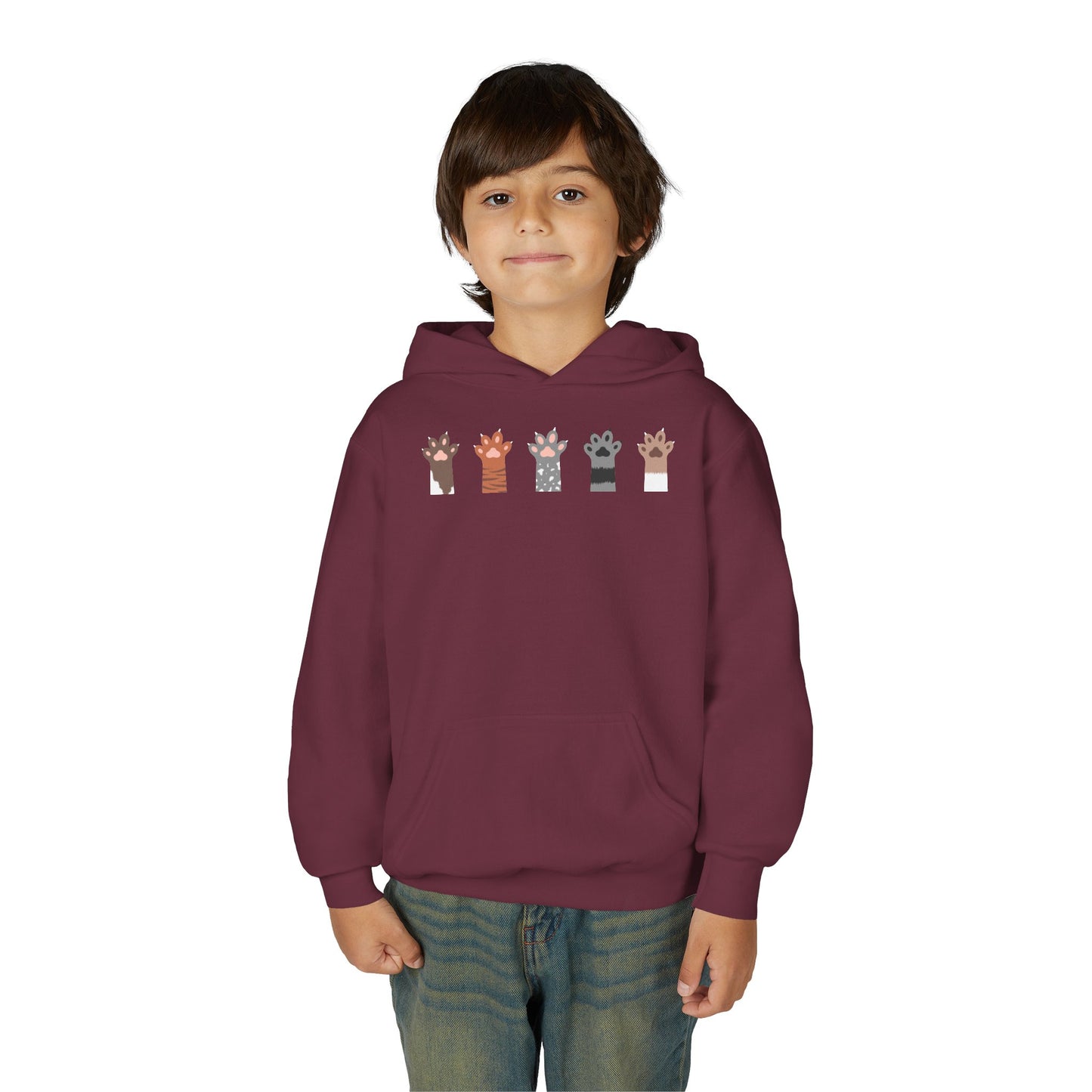 Youth Heavy Blend Hooded Sweatshirt - Group of paw