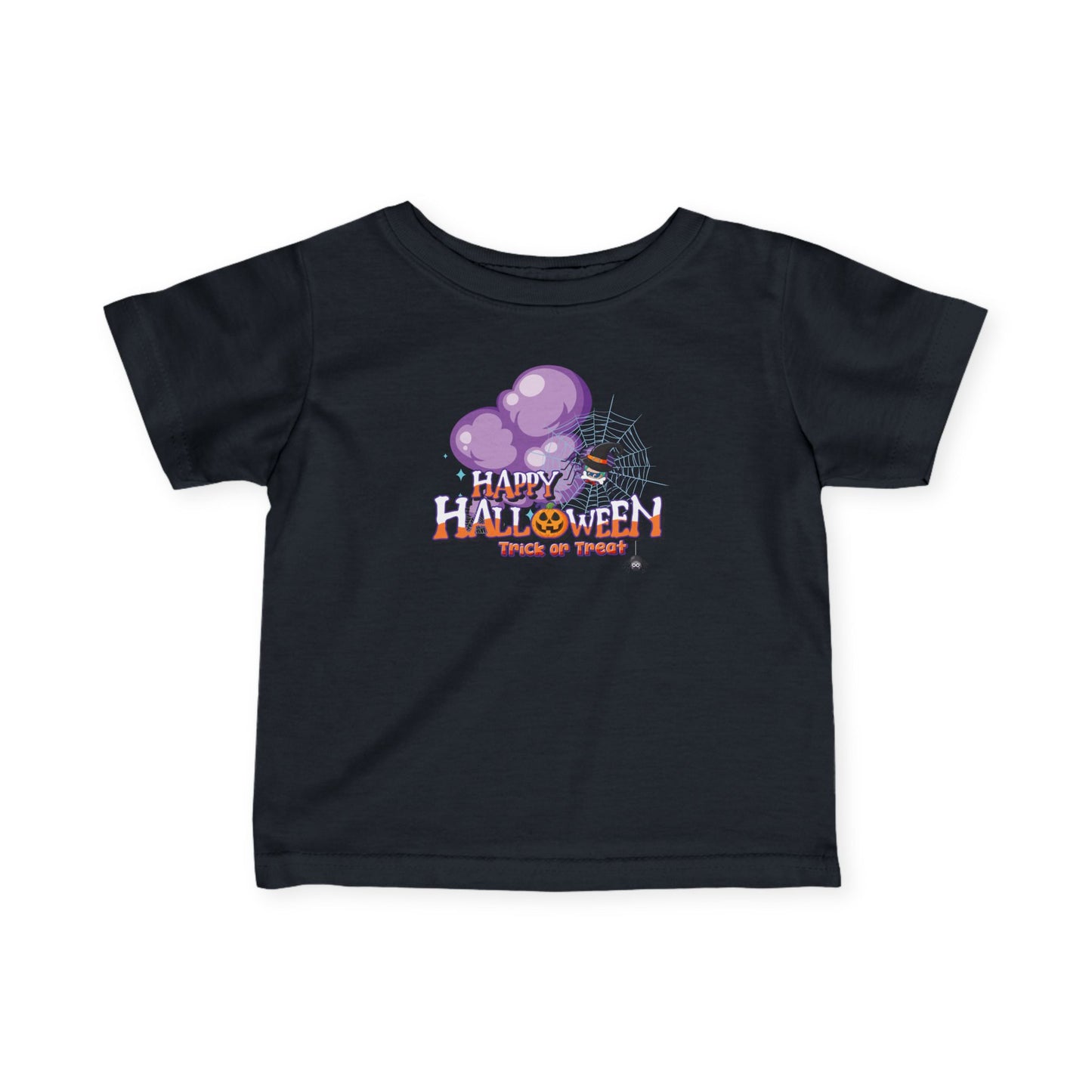 Infant Fine Jersey Tee - Happy holloween - spider kiddo