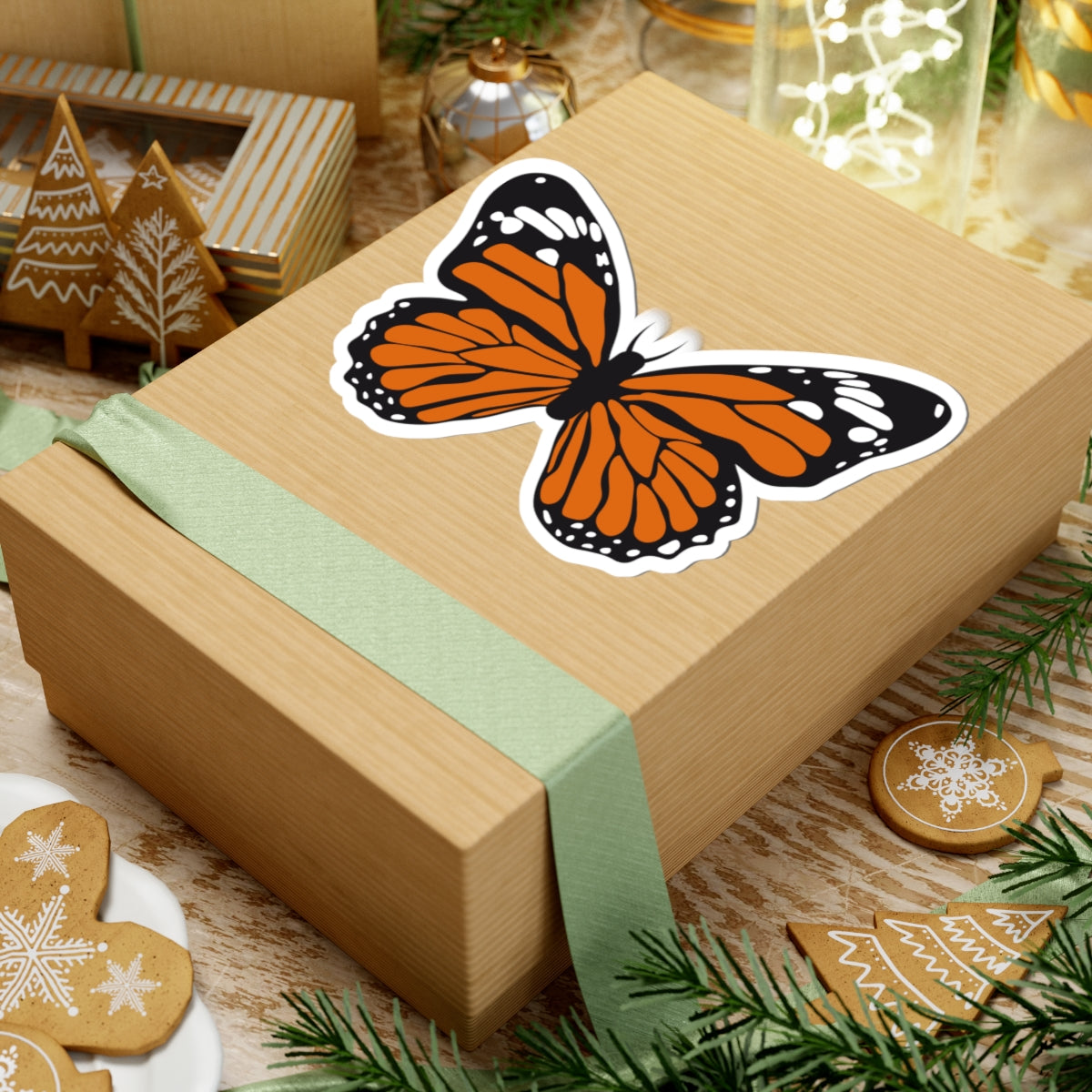 Kiss-Cut Stickers - Orange butterfly