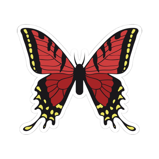 Kiss-Cut Stickers - Red Butterfly Printify