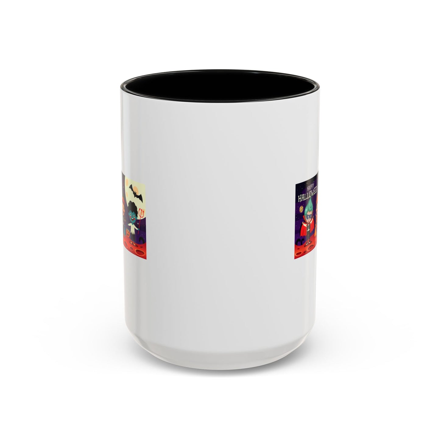 Accent Coffee Mug - Super kiddo with friends on holloween