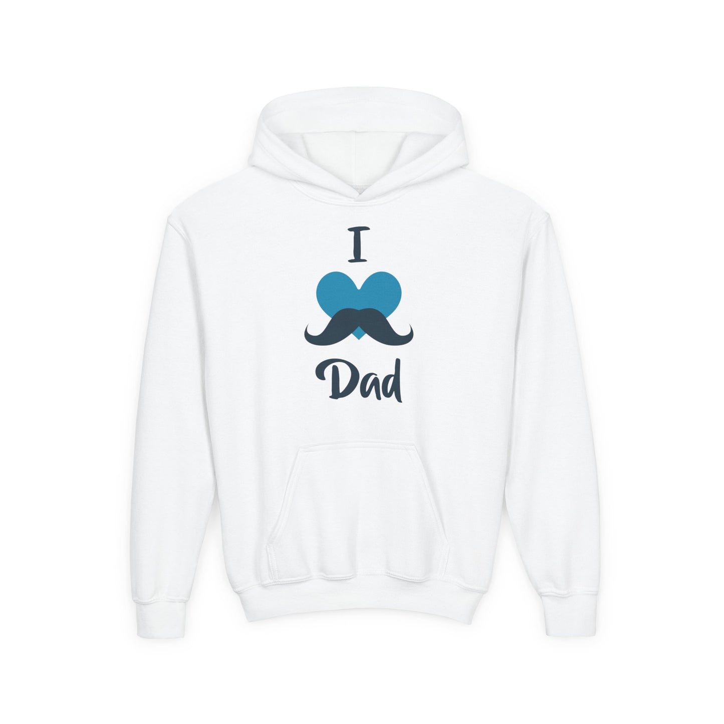 Youth Heavy Blend Hooded Sweatshirt -  I love dad - heart