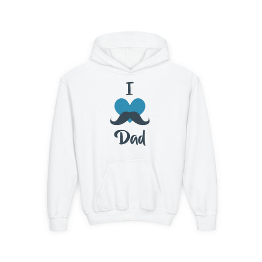Youth Heavy Blend Hooded Sweatshirt -  I love dad - heart