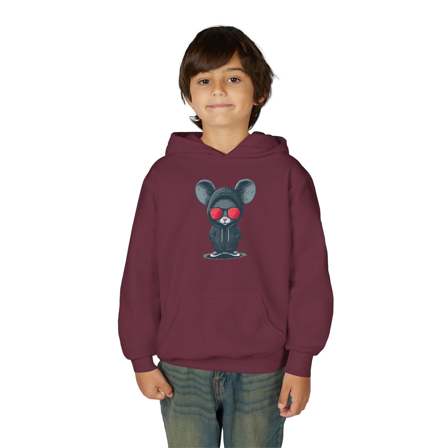 Youth Heavy Blend Hooded Sweatshirt - Cool Bear Design