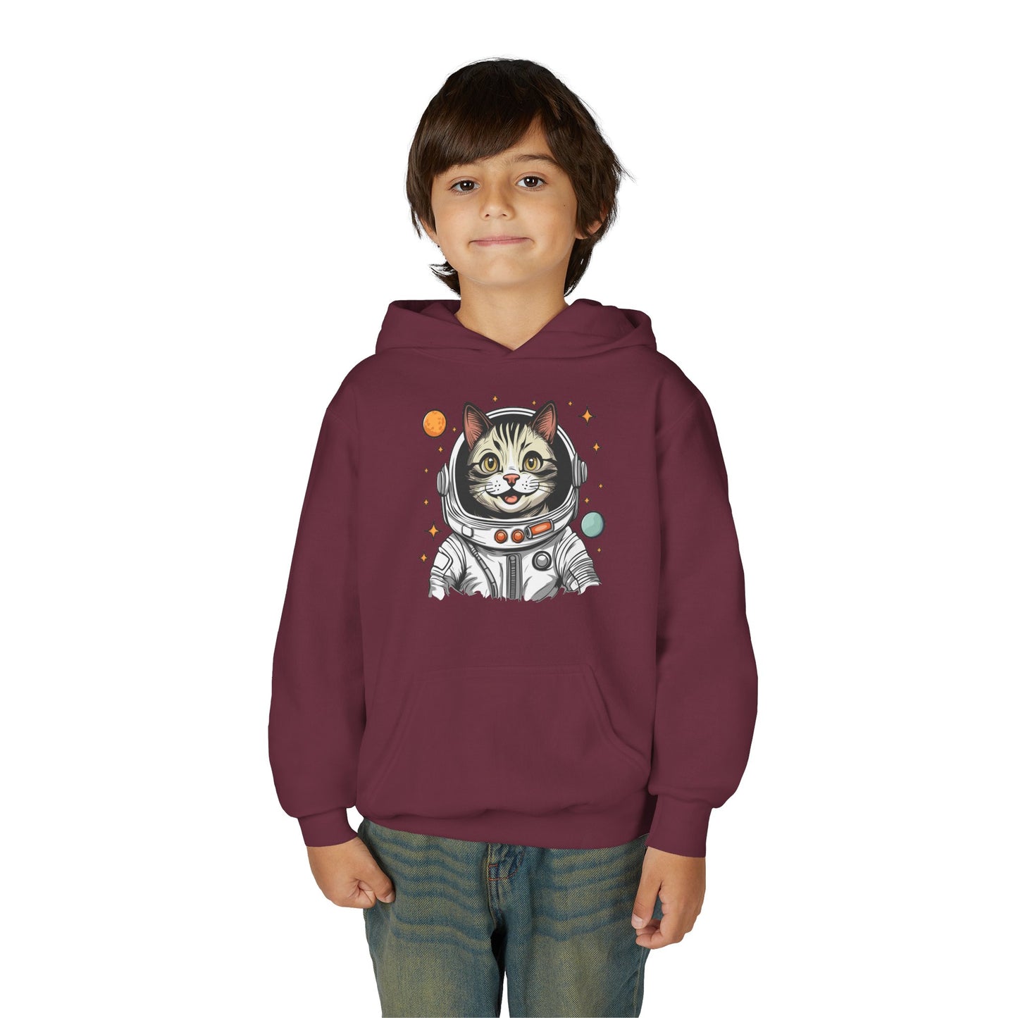 Youth Heavy Blend Hooded Sweatshirt - Astronaut cat