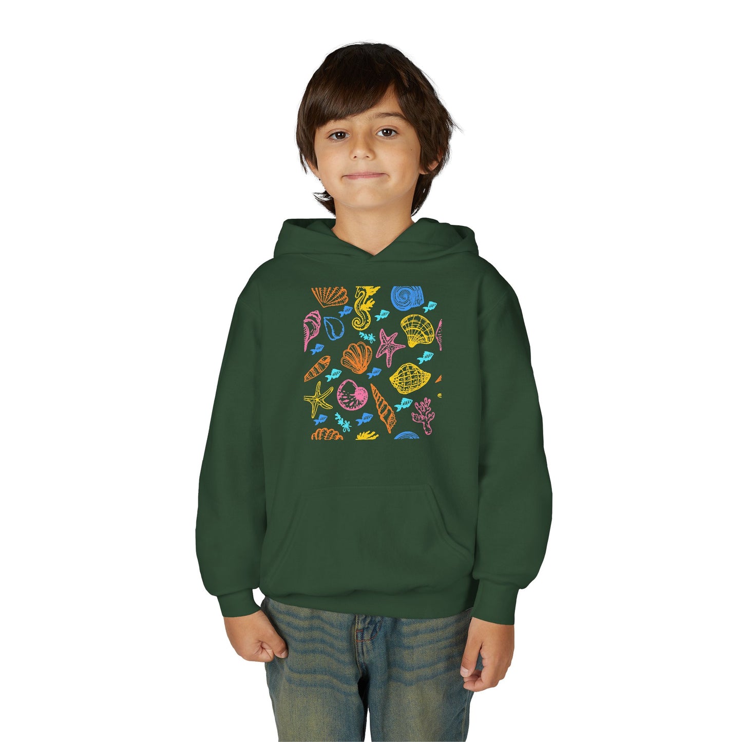 Youth Heavy Blend Hooded Sweatshirt - Sea creatures