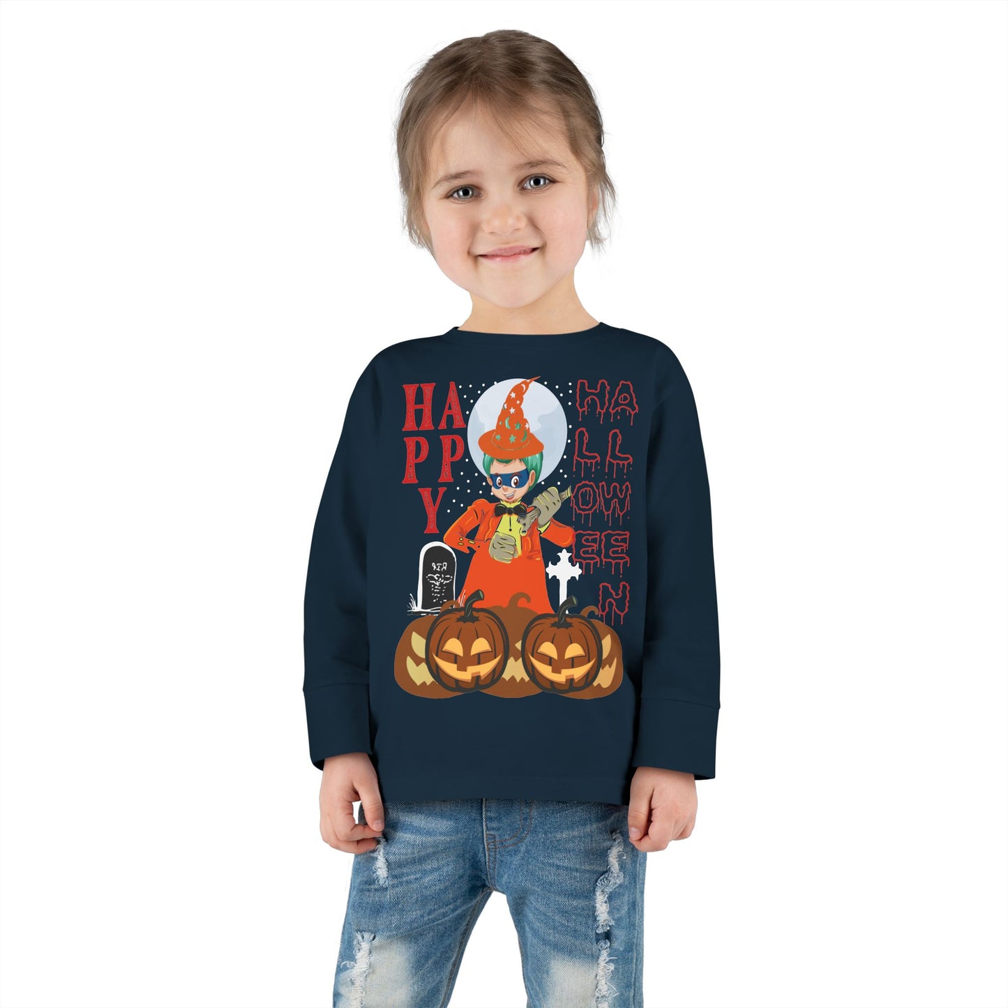 Toddler Long Sleeve Tee - Holloween design by super kiddo