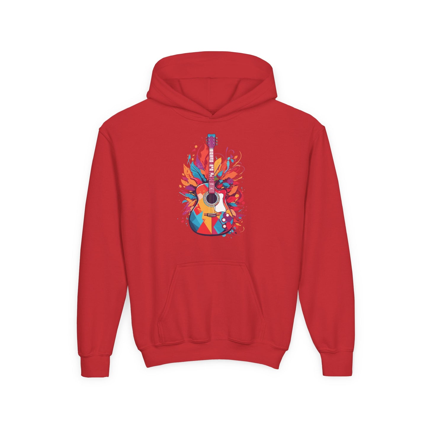 Youth Heavy Blend Hooded Sweatshirt - Colorful Guitar
