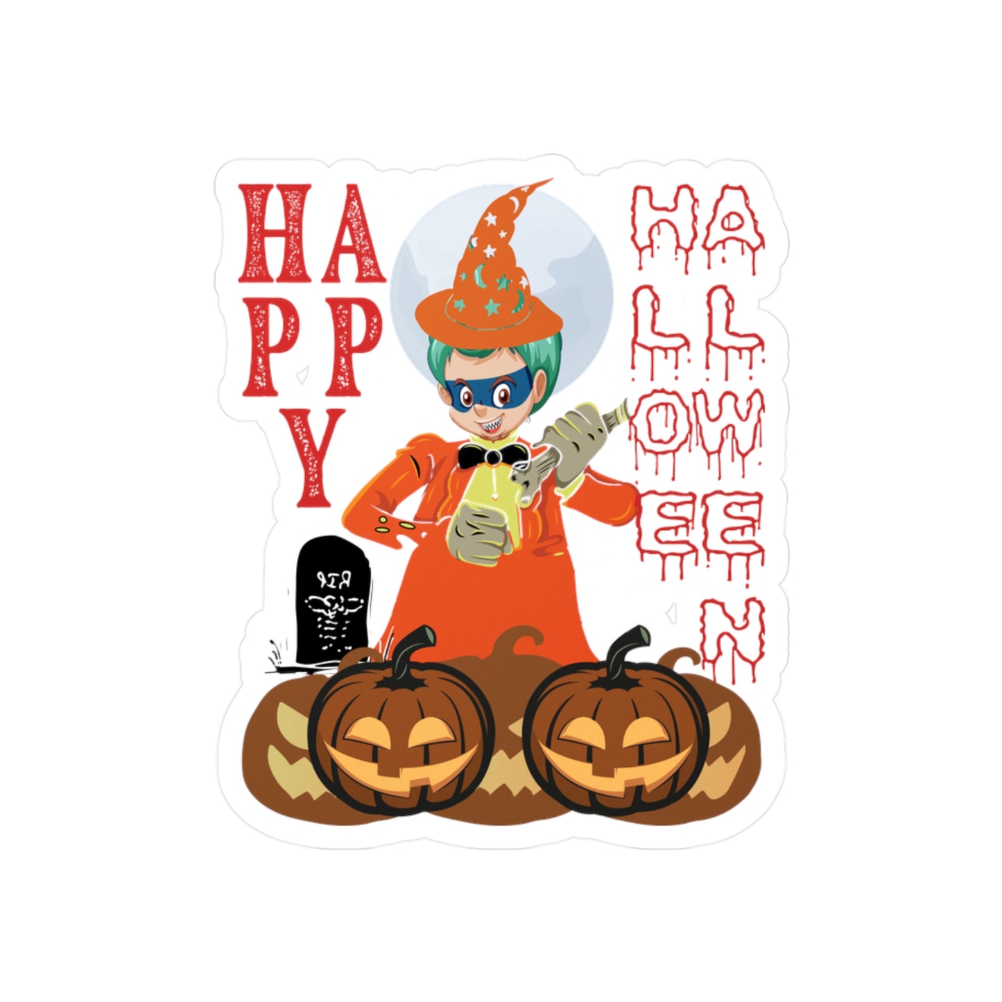 Halloween Kiss-Cut Vinyl Decals – Holloween design by super kiddo