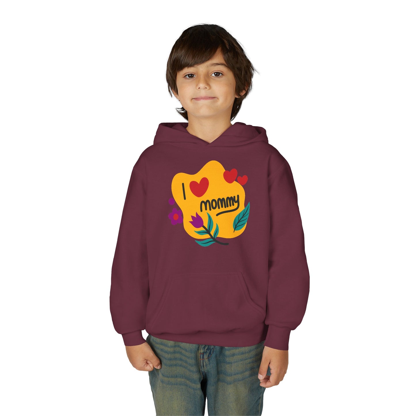 Youth Heavy Blend Hooded Sweatshirt - I love you mommy