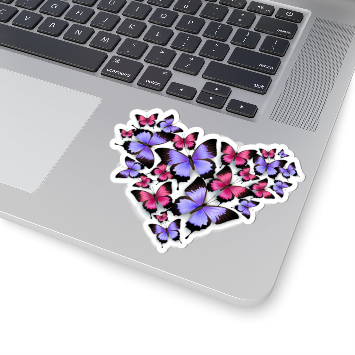 Kiss-Cut Vinyl Decals - Heart shape monarch butterfly