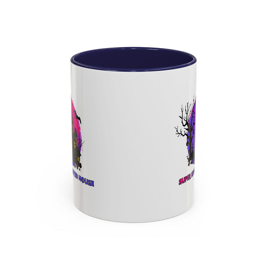 Accent Coffee Mug - Super kiddo flying on hunted house