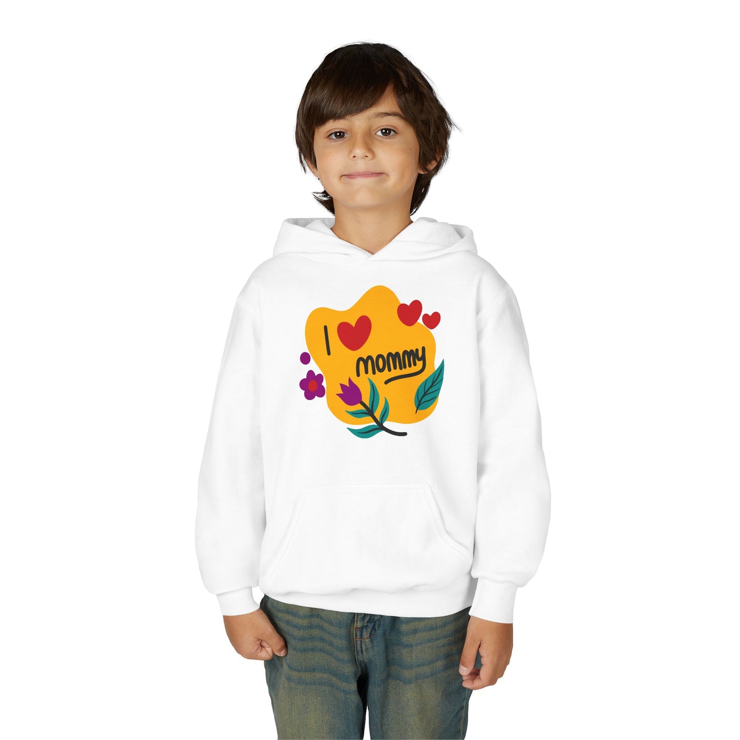 Youth Heavy Blend Hooded Sweatshirt - I love you mommy