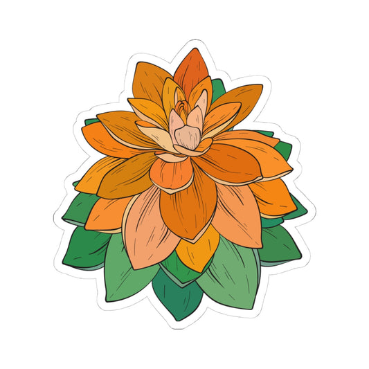 Kiss-Cut Vinyl Decals - Orange flower Printify