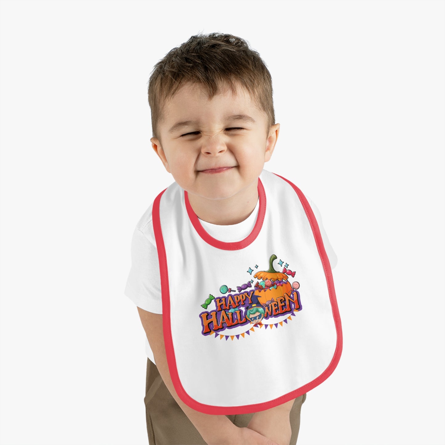 Baby Bib - Happy halloween banner