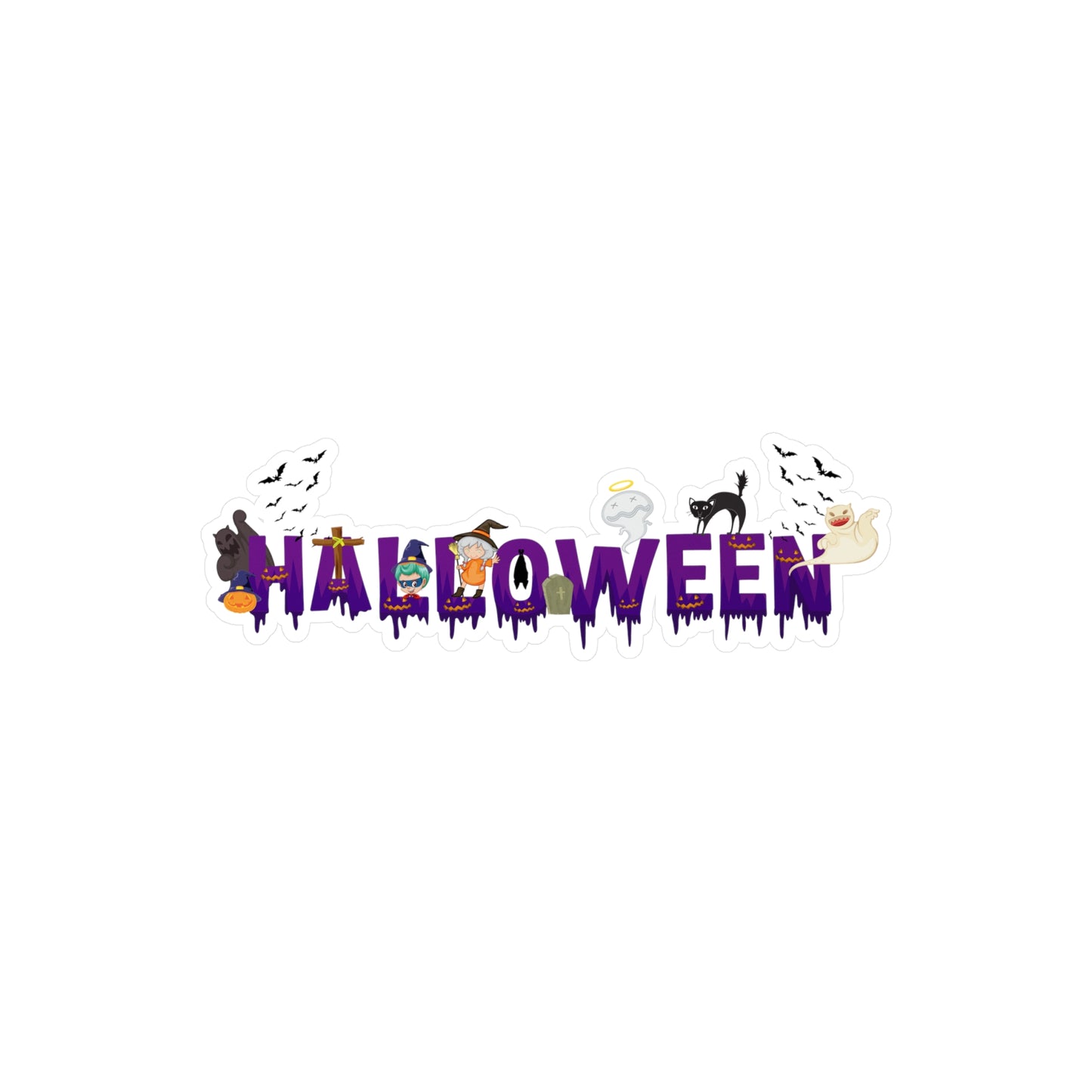 Halloween Kiss-Cut Vinyl Decals – Holloween word