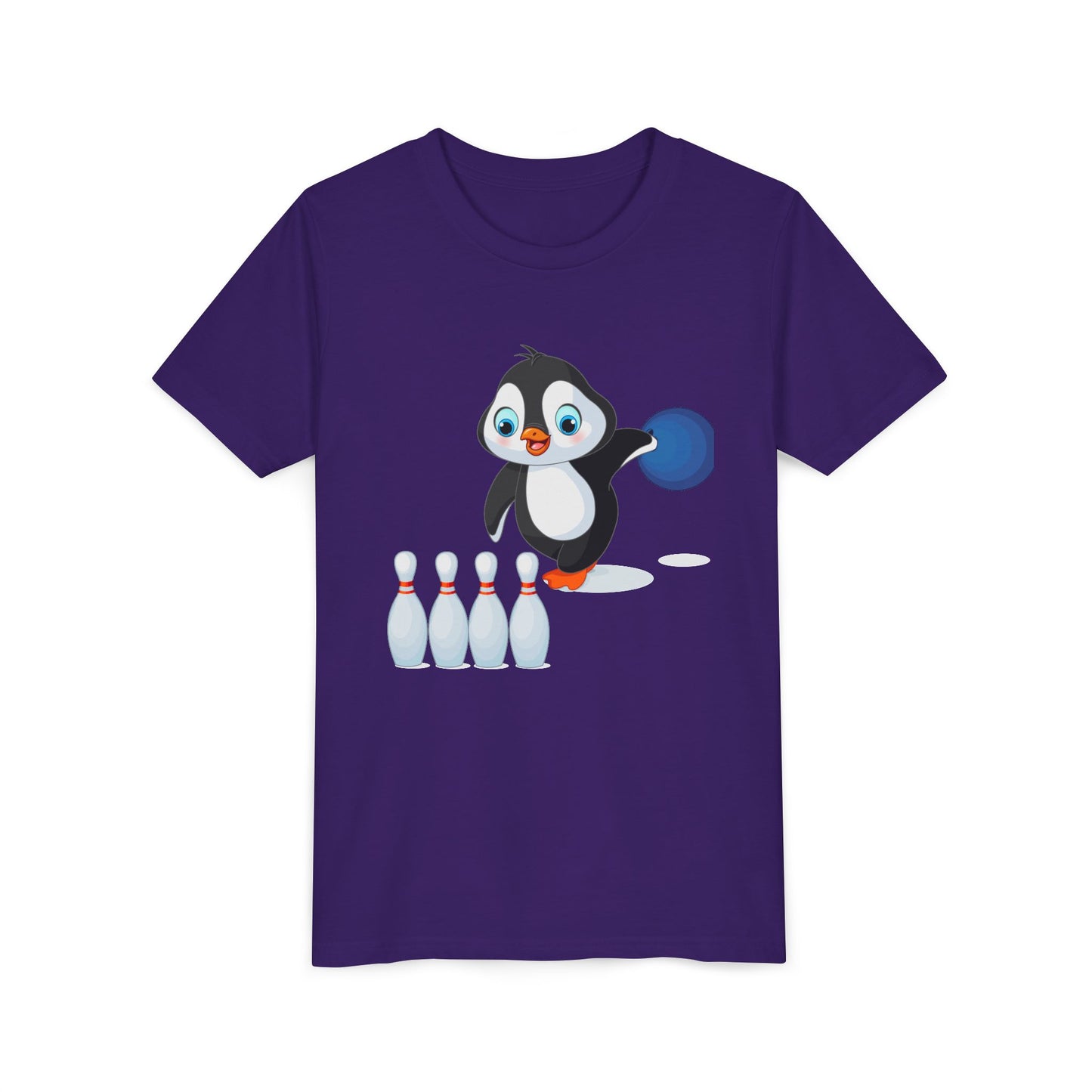 Adorable Penguin Bowling Youth Tee | Fun Kids Shirt, Playful Outfit, Birthday Gift, Sports Apparel, Cute Casual Wear