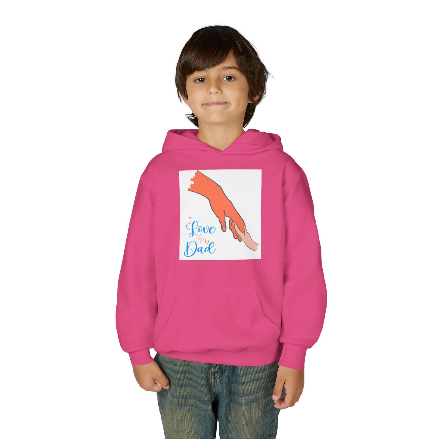 Youth Heavy Blend Hooded Sweatshirt -  Child and dad holding hands