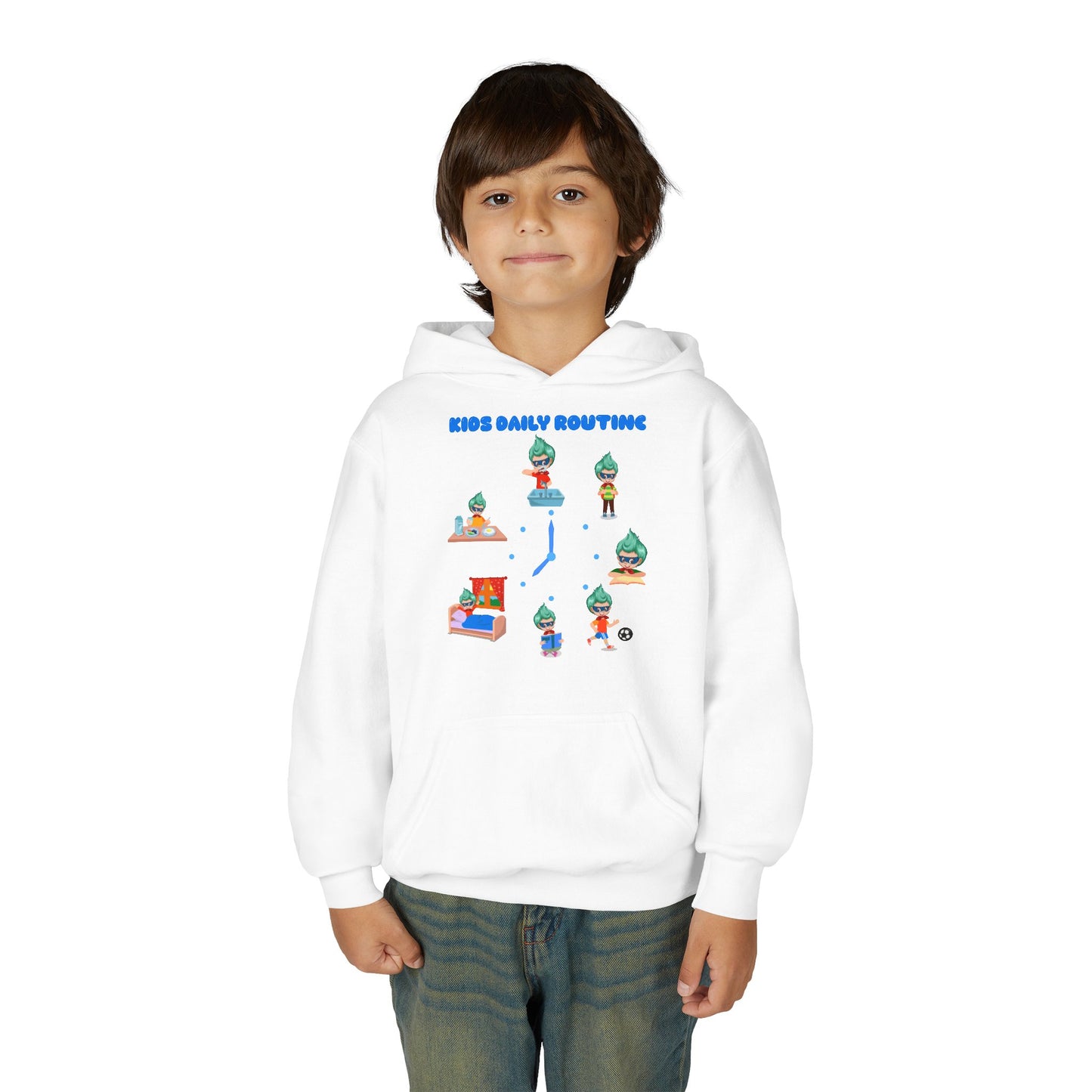 Youth Heavy Blend Hooded Sweatshirt - Super kiddo daily routine
