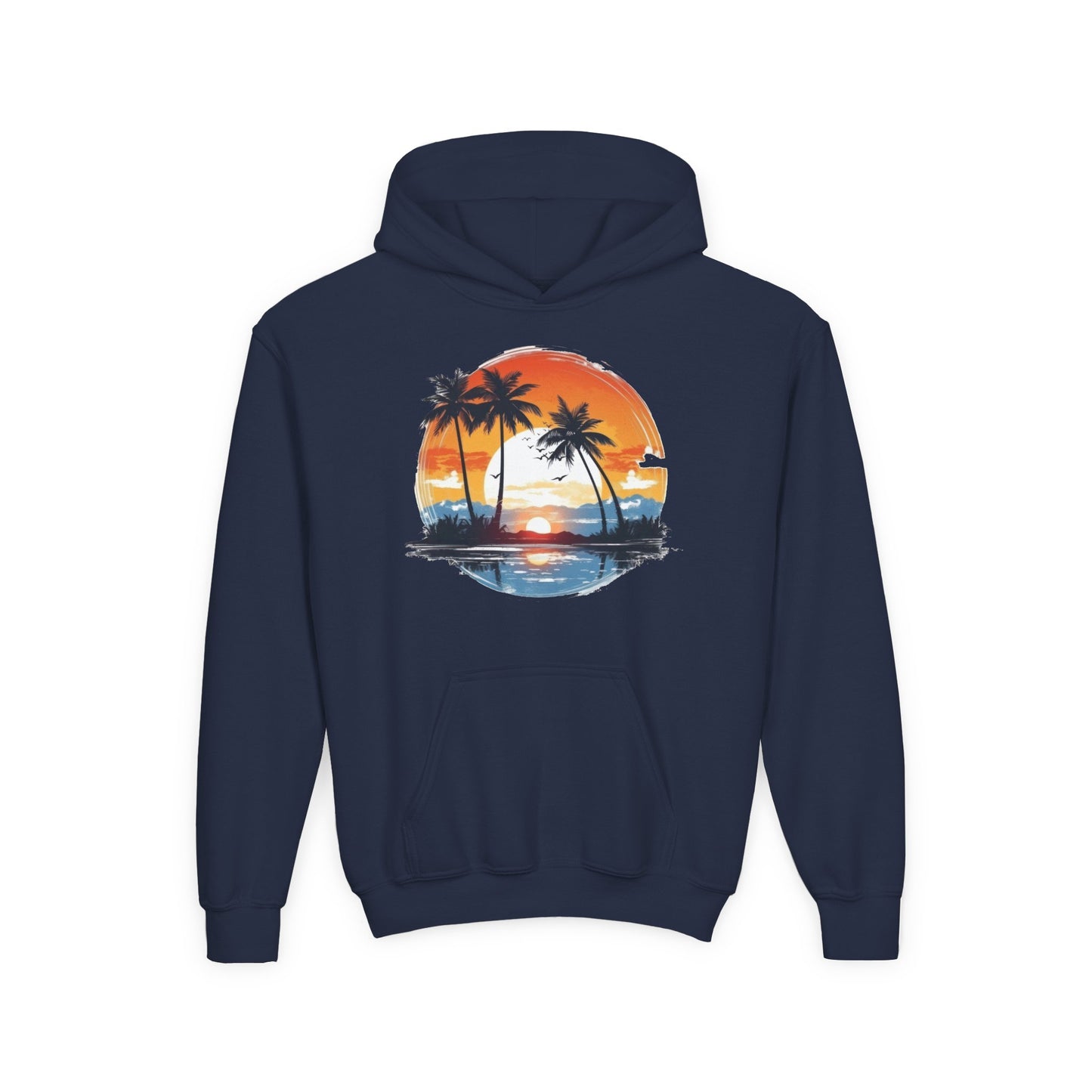Youth Heavy Blend Hooded Sweatshirt - Tropical Sunset Beachwear