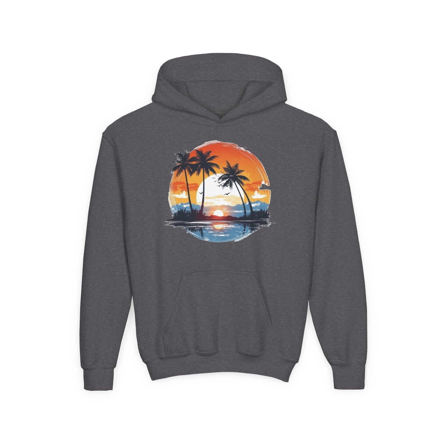 Youth Heavy Blend Hooded Sweatshirt - Tropical Sunset Beachwear
