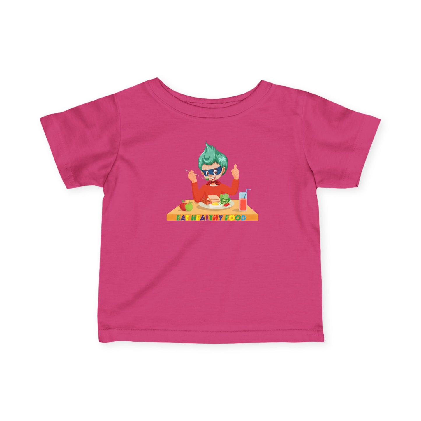 Infant Fine Jersey Tee - Super kiddo eating healthy breafast