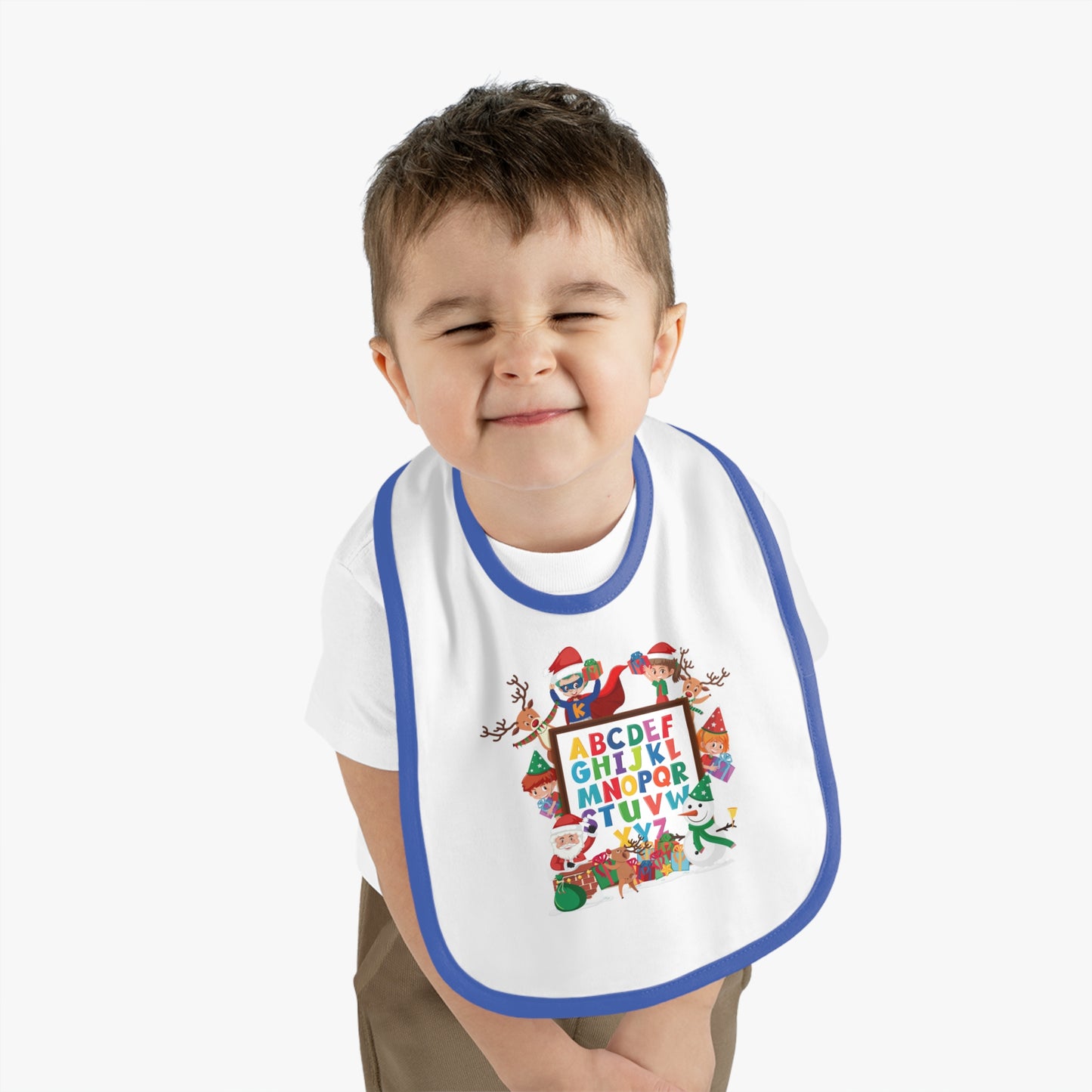 Baby Bib - Christmas alphabet with super kiddo