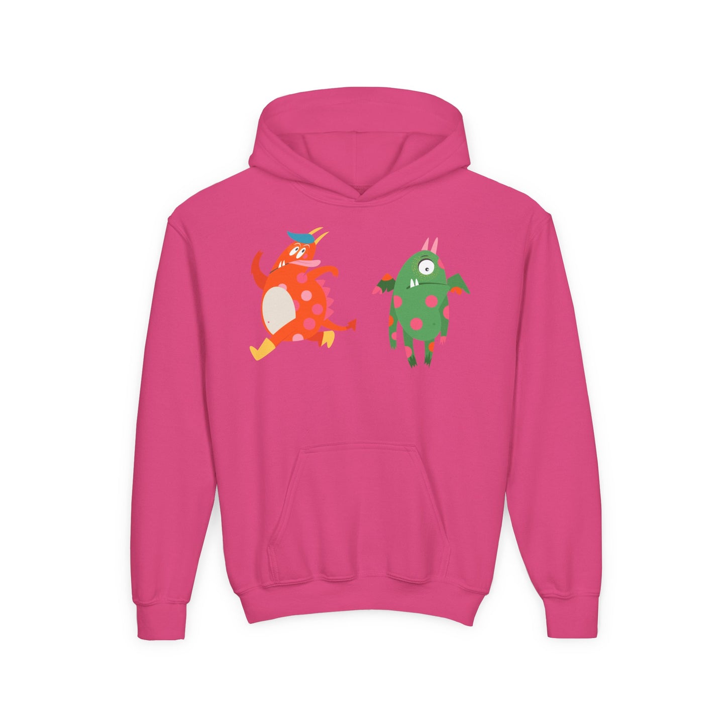 Youth Heavy Blend Hooded Sweatshirt - Monsters in action