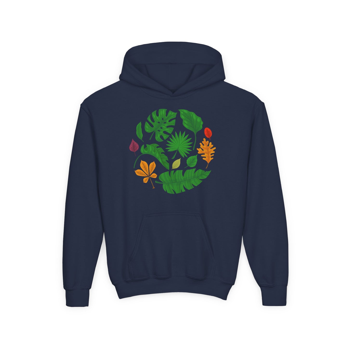Youth Heavy Blend Hooded Sweatshirt - Beautiful leaves