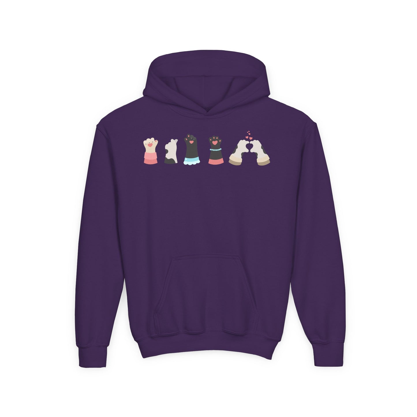 Youth Heavy Blend Hooded Sweatshirt - Paw