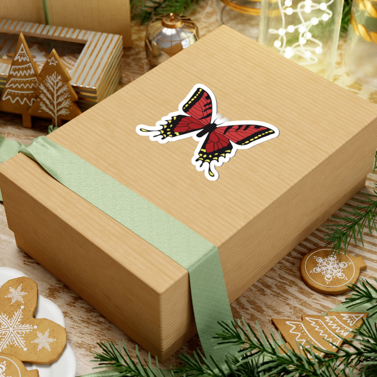 Kiss-Cut Stickers - Red butterfly