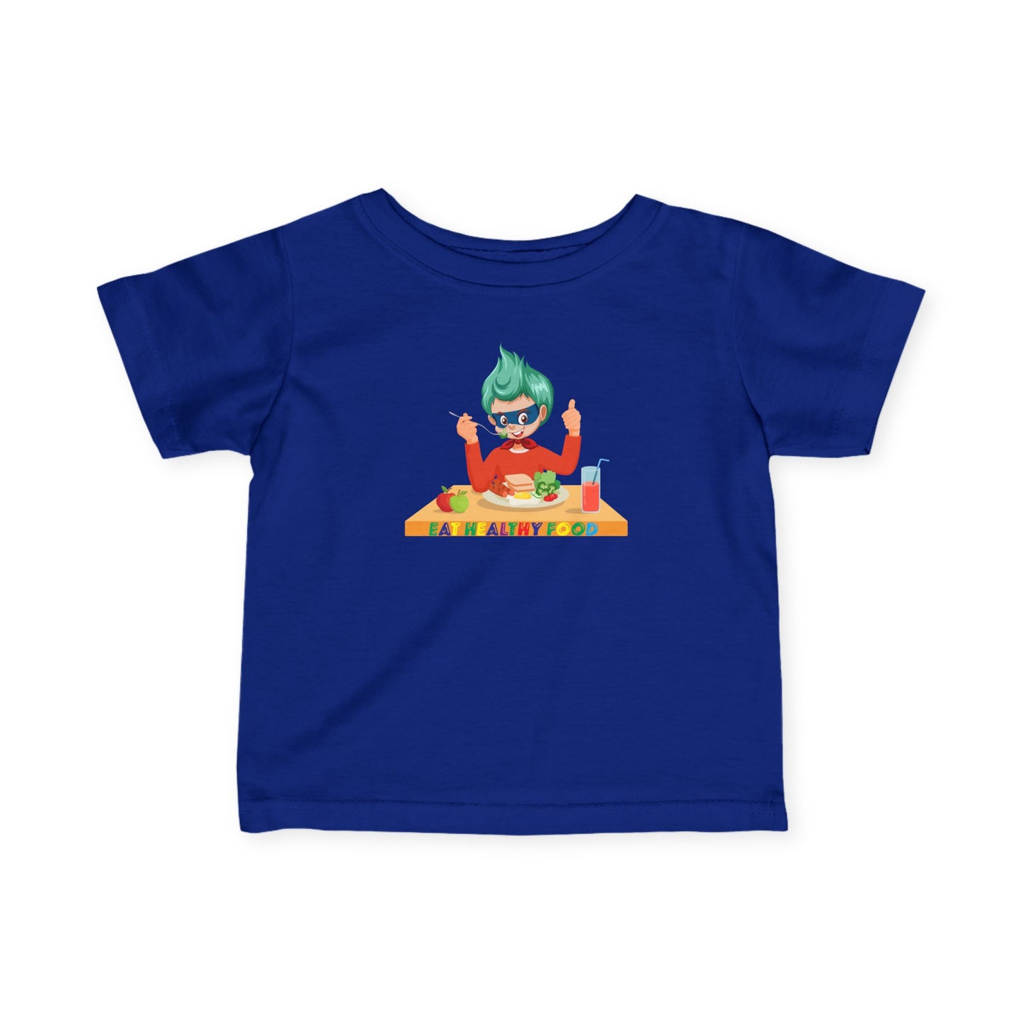 Infant Fine Jersey Tee - Super kiddo eating healthy breafast