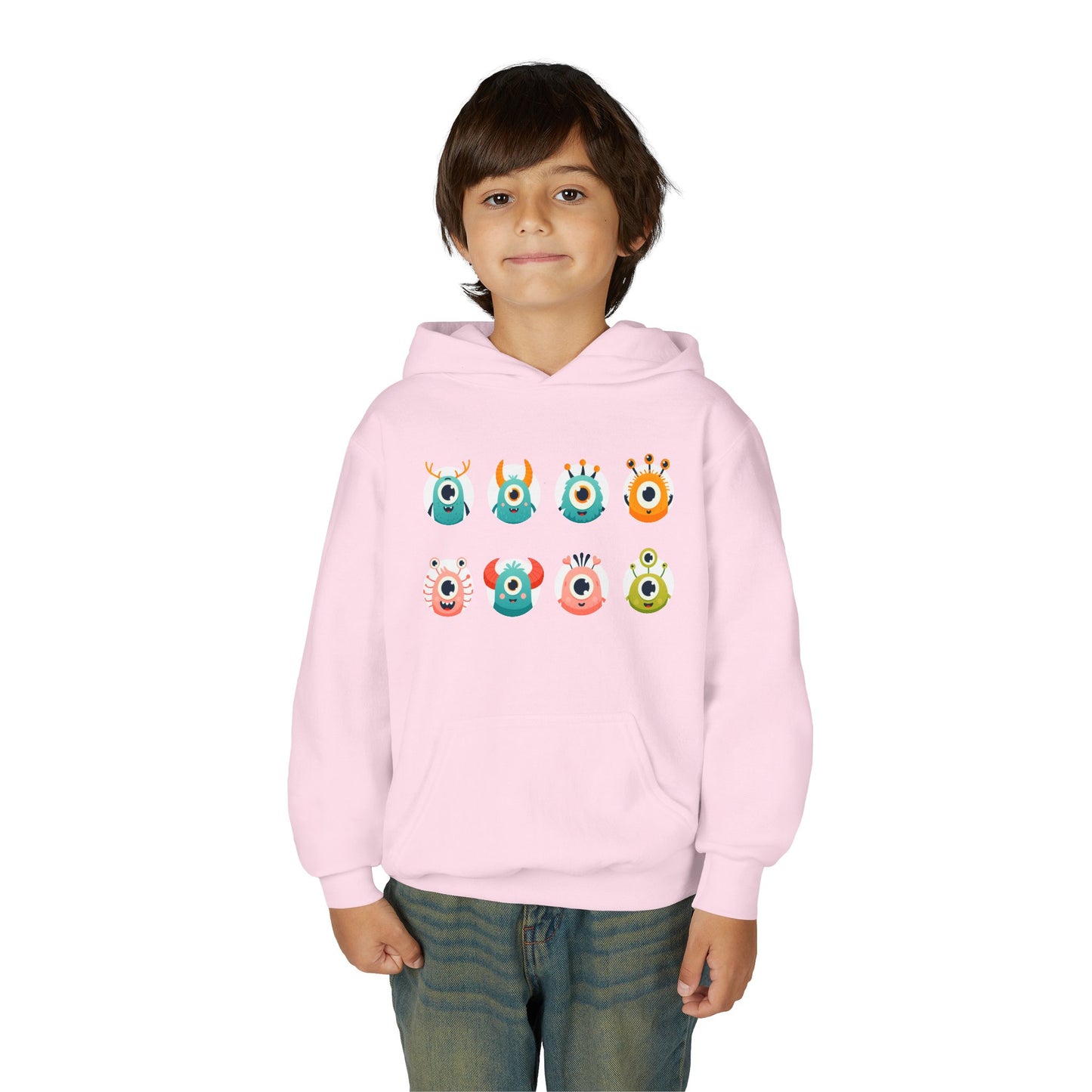 Youth Heavy Blend Hooded Sweatshirt - One eye monsters