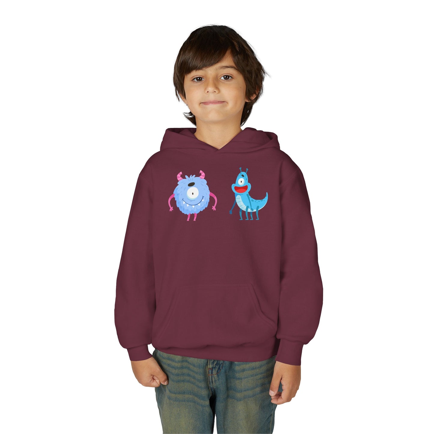 Youth Heavy Blend Hooded Sweatshirt -  One eyed monster