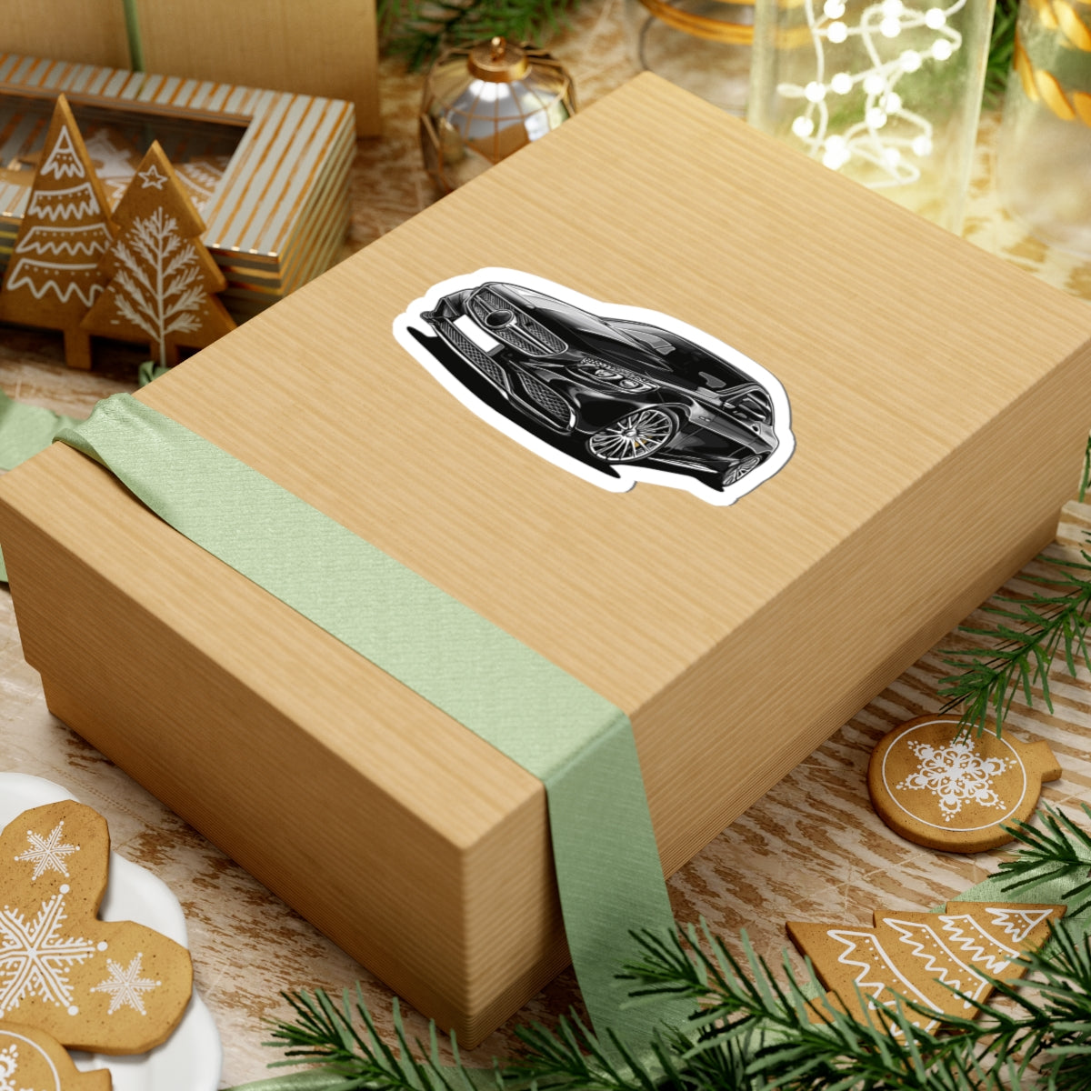 Kiss-Cut Stickers - Black sports car