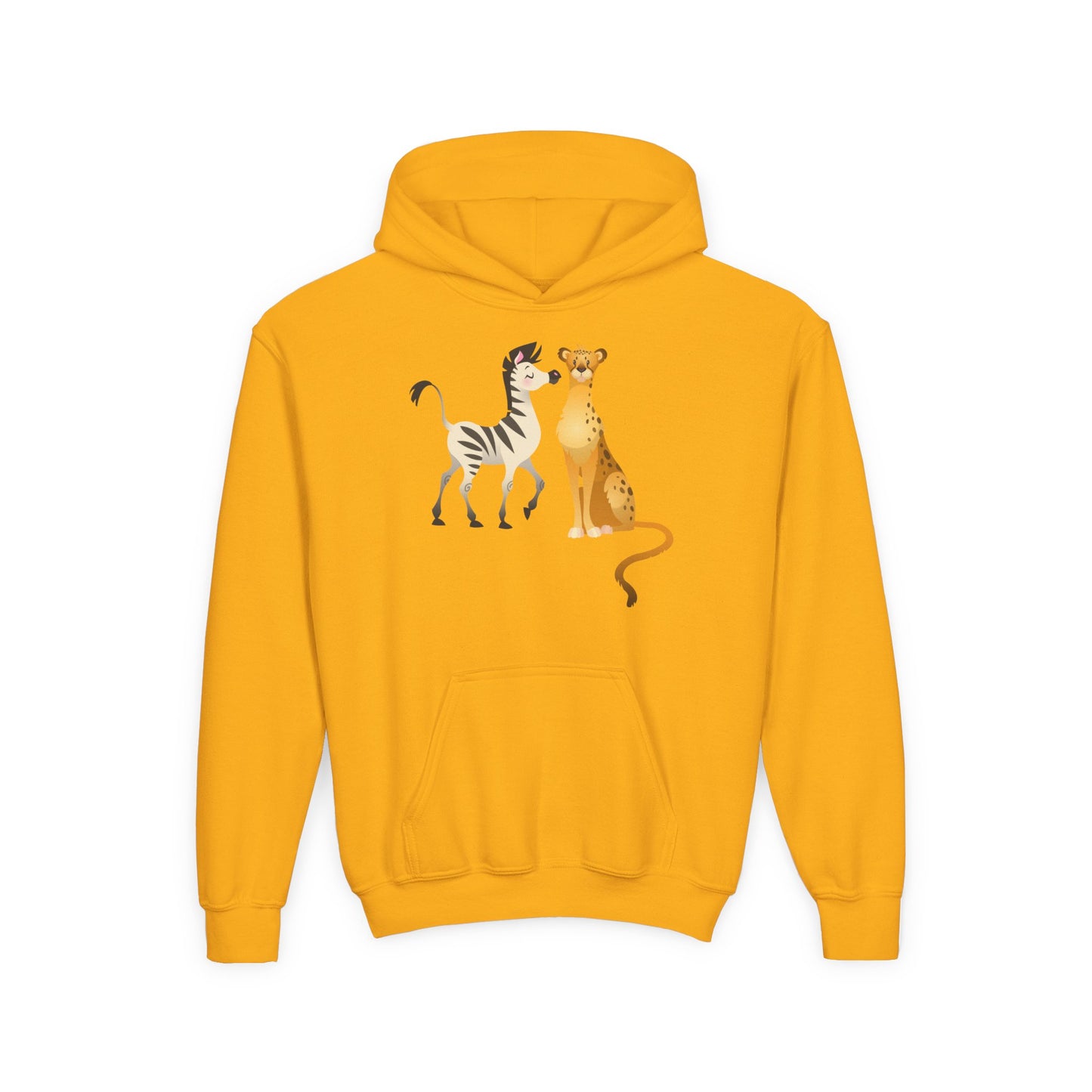 Youth Heavy Blend Hooded Sweatshirt - The zebra and tiger