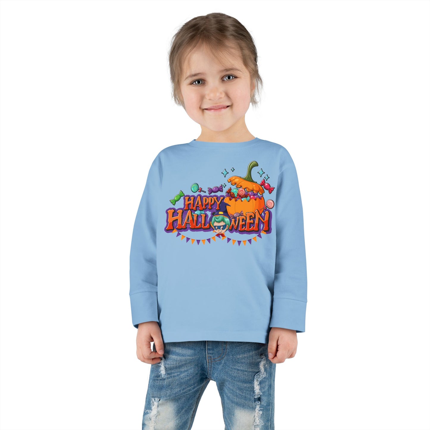Toddler Long Sleeve Tee - Happy halloween banner
