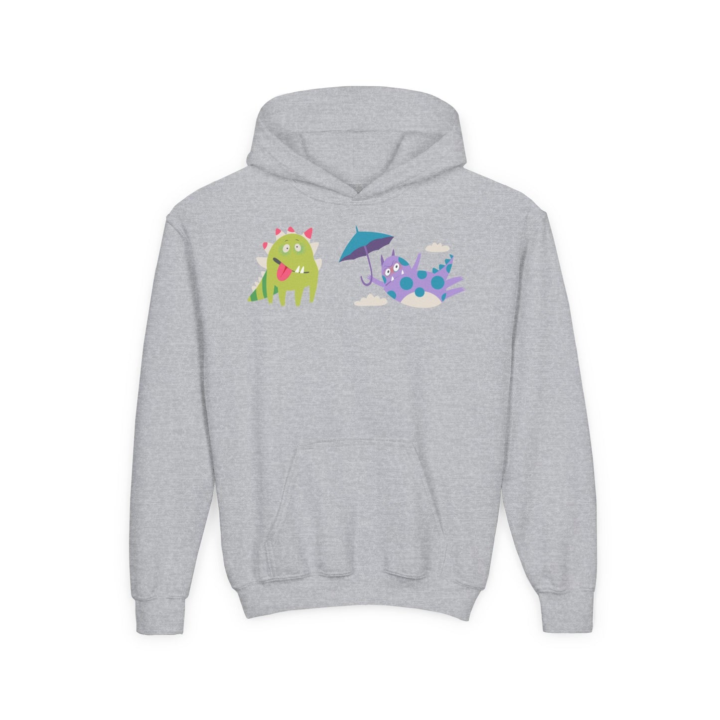 Youth Heavy Blend Hooded Sweatshirt - Monsters playing