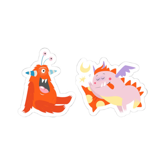 Kiss-Cut Vinyl Decals - Orange monsters Printify
