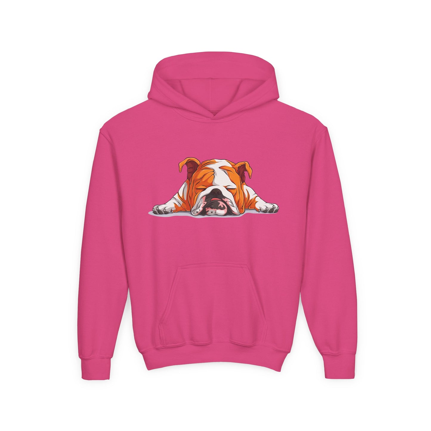 Youth Heavy Blend Hooded Sweatshirt -  Sleeping english bulldog