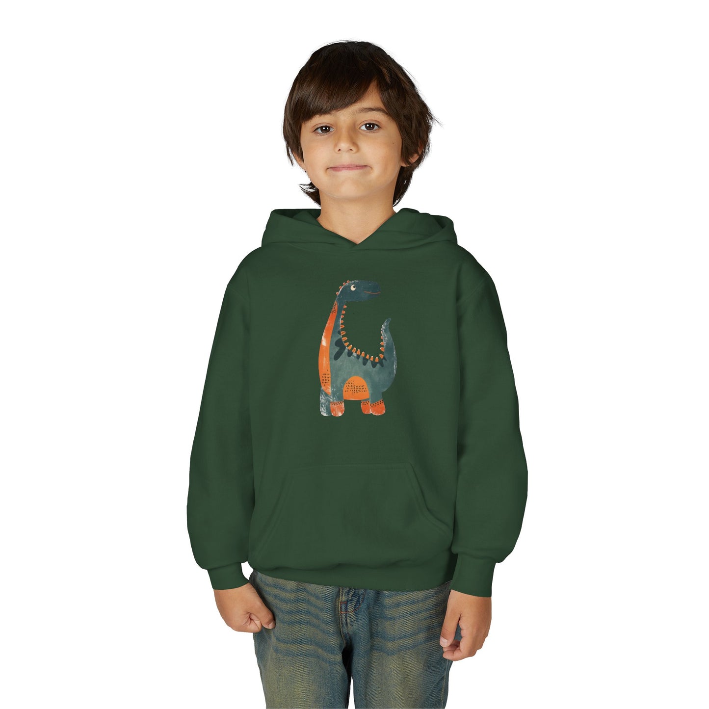 Youth Heavy Blend Hooded Sweatshirt - Whimsical Dinosaur