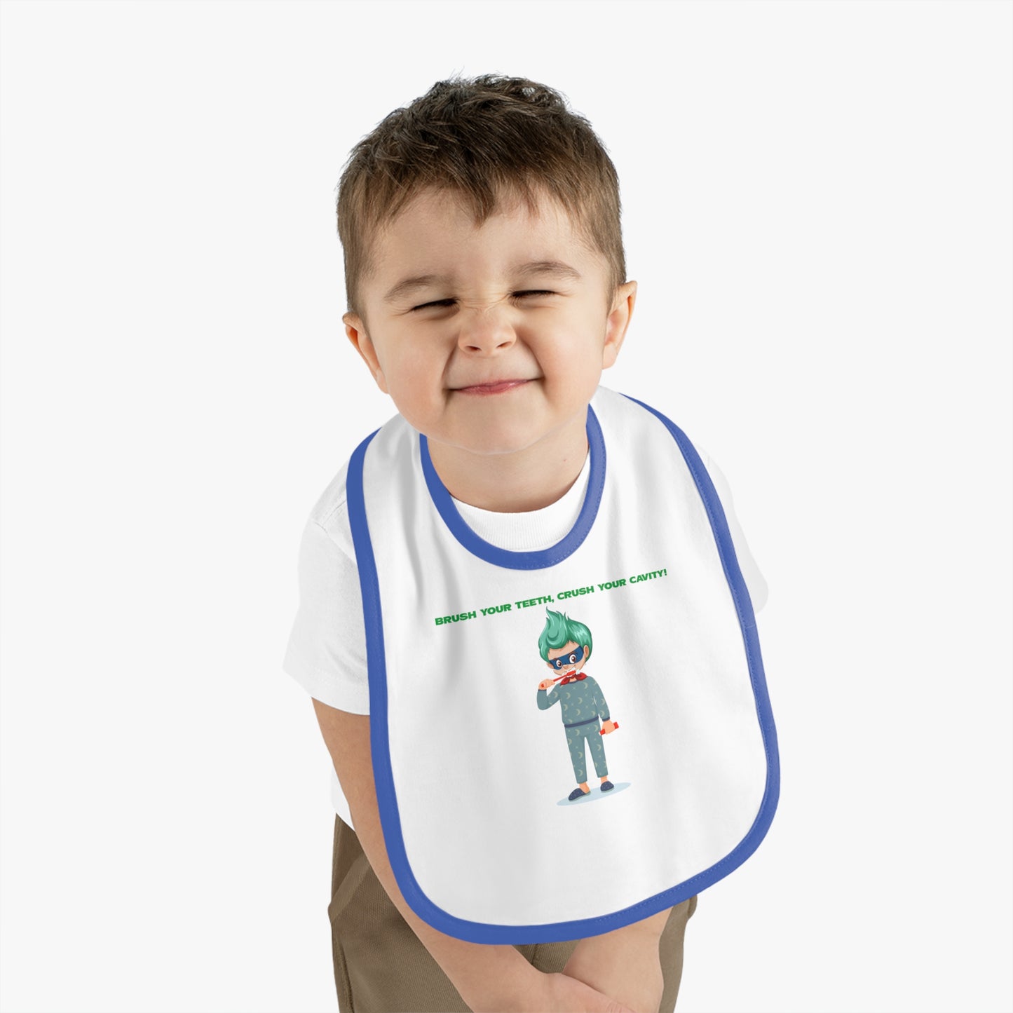 Baby Bib - Super kiddo brushing teeth