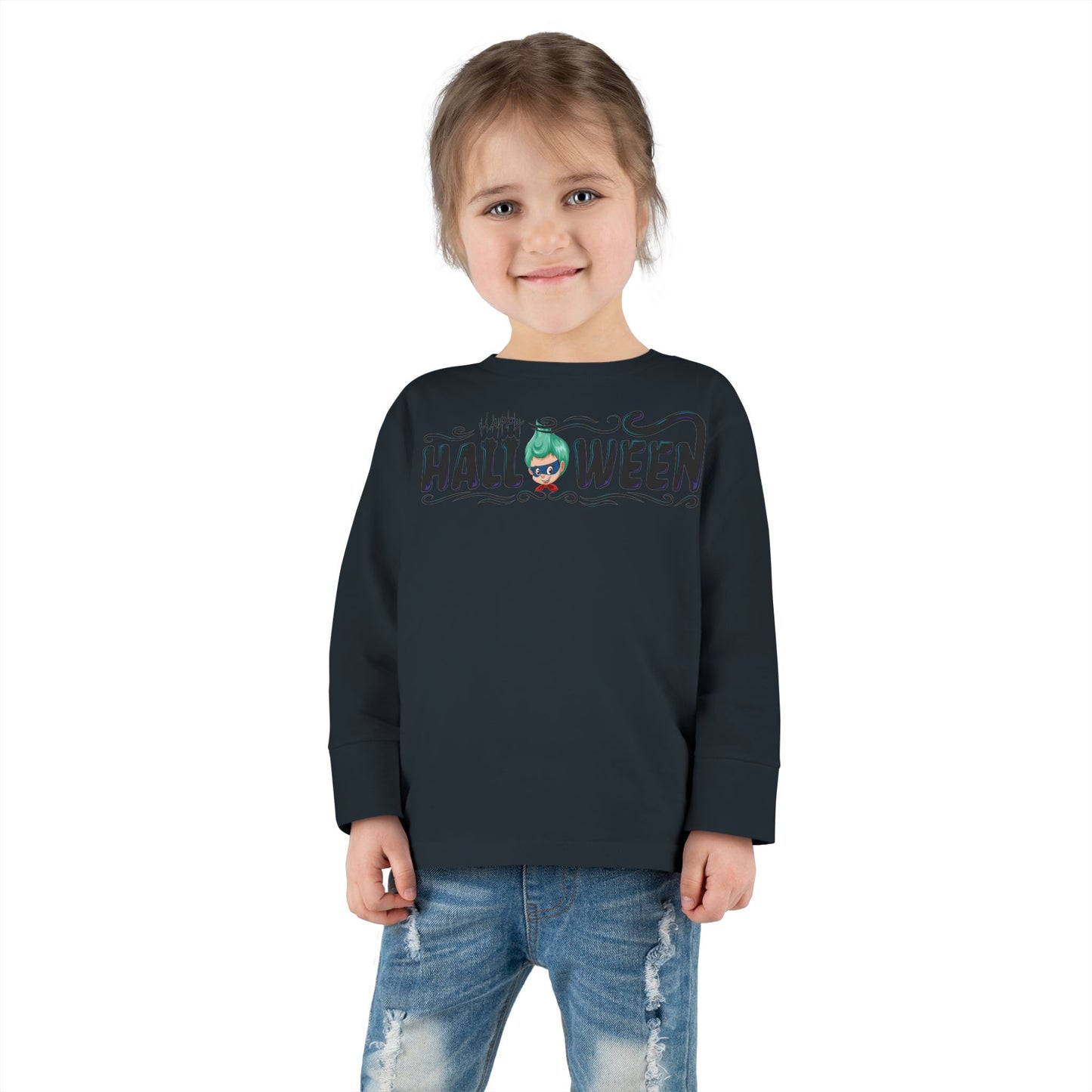 Toddler Long Sleeve Tee - Happy halloween by super kiddo