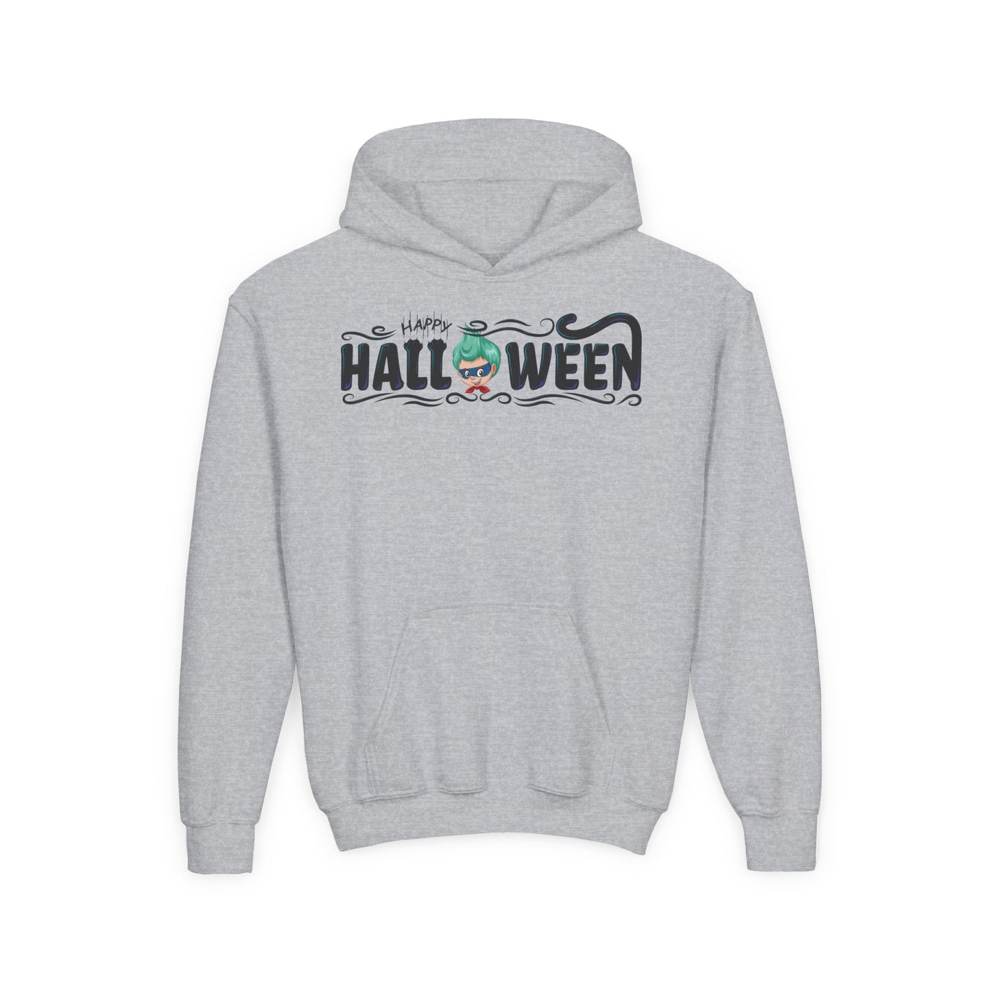 Youth Heavy Blend Hooded Sweatshirt - Happy halloween by super kiddo